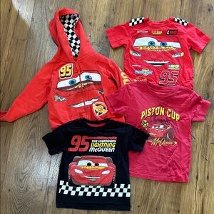 Disney Cars Lightning McQueen Hoodie and T-Shirt Set - Red and Black